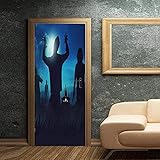 Fashion Art 3D-Türaufkleber Halloween Castle Man Shadow Door Stickers Removable Adhesive Poster Stickers Home Bedroom Office Shop Decor - 95 x 215