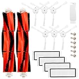 Zubehör für Xiaomi Saugroboter, 2 Zentralbürste& 6 Seitenbürste& 1 Reinigungshilfe& 4 HEPA Filters, ABClife Staubsauger-teile Ersatzteile für Xiaomi Mi Robot und Cleaner Roborock S50 S51 S6(19-Teilig)