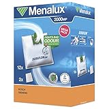 Menalux 2000 MP 12 Staubbeutel (Synthetik Staubbeutel, hohe Saugleistung & Filtration, Hygieneverschluss, Anti-Geruch, neutralisiert Gerüche, reißfest, +50% Lebensdauer, weiß)