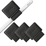 Ringke Pen Holder [3er Pack] für Apple Pencil Halter Hülle, Tagebuch, und Mehr - Selbstklebend PU Leder Stiftschlaufe mit Gummiband Eingabestift Klappe Zubehör - Schwarz Black