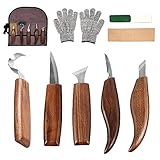 Holz-Schnitzwerkzeug Set, Holz Schnitzmesser mit Schleifsteine 10 Teiliges, Professional Holzschnitzerei Messer Werkzeuge, Schnitzmesser-Set für Anfänger und Profis mit Schnittfeste H