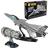 HYK Chengdu J-20 Fire Fang Stealth Fighter Building Blocks Modell, 1736+ STK. Stealth Fighter der fünften Generation, Exklusives Bauset kompatibel mit Leg