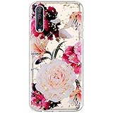 Hpory Kompatibel mit Galaxy A70 Hülle, Handyhülle Samsung Galaxy A70 Glitzer Gold Muster Weiche TPU Silikon Transparent Bumper Schale Kratzfest Case Cover Tasche Etui Schutzhülle - Rose B