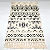 Urdeoms Boho-Teppich, maschinenwaschbar, Baumwollteppich mit Quasten, Baumwolle, Läufer für Schlafzimmer, Badezimmer, Küche, Flur, 70 x 90 cm (Nr. 5)