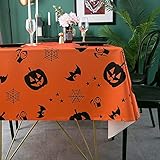 NLMUVW Halloween-Tischdecke, rechteckig, wasserdicht, Stoff, länglich, dekorative Tischdecke für Party, Picknick, Outdoor und Indoor, 152,4 x 25,4 cm, Orang