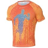 BRUBECK Running Shirt Herren | Laufshirt atmungsaktiv | Kurzarmshirt Laufen | Funktionsshirt nahtlos für Jogger | T-Shirt Training | Marathon | Sportshirt Joggen | Gr. M | orange | SS13260