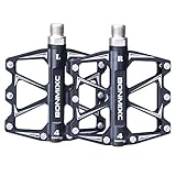 BONMIXC Fahrradpedale 9/16 Abgedichtete Lager, Legierung, Starke Struktur, Mountainbike-Pedale, Ultraleichtes Gewicht, Rennrad-Pedale (Schwarz)
