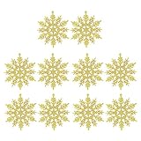 FEIZAO 10 Stück Schneeflocke Anhänger Weihnachtsdeko Holz Weihnachtsanhänger Basteln Weihnachtsschmuck 2021 Hängende Charms DIY Anhängerweihnachtsdeko Holzanhänger Christbaumanhänger Geschenkanhäng