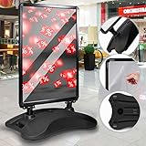 Jago® Kundenstopper DIN A1 Mobil - Alu Rahmen und 2 Folien Doppelseitig, mit Wasser befüllbar, in Schwarz, Indoor/Outdoor - Plakatständer, Gehwegaufsteller, Werbeaufsteller, Werb