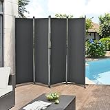 pro.tec Outdoor Trennwand - 170 x 215cm - Paravent Sichtschutz Spanische Wand Garten G