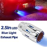 2,5 '' 63mm Auspuffspitzen Edelstahl Schalldämpfer Auto Auspuffendrohr Modifikation Leuchtrohr Mit Blue Flame L