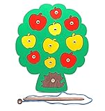 ROKI TOYS Steckpuzzle Holz ab 1 Jahr Premium Qualitäts Holzspielzeug ab 1 Jahr mit Geometrie Formen Montessori Lernspielzeug für Mädchen und Jungen (Baum)