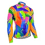 Damen Winter Radtrikot Anzug Fahrrad Outfits Für Damen Radbekleidung Sets Langarm MTB Bike Shirt Und 3D Padded Pants (Color : A, Size : L)