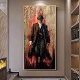 Bilder Peaky Blinders Graffiti Art Poster Wandkunst Leinwand Malerei Porträt Wandbilder Wohnzimmer Schlafzimmer Dekor Rahmenlos (40x80cm)