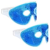 Navaris 2x Augenmaske kühlend - Augen Gel Maske Set - Kühlmaske Kühlpack Kühlpad Kompresse Kühlkissen - kühl warm Gelmaske Kühlb