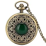 CHNOI Bronze Kasten-Quarz-Taschen-Uhr White Dial Anhänger Uhr Halsketten-Anhänger-Uhr for Männer F