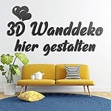 3D Wanddeko aus Holz selber gestalten | verschiedene Schriftarten und Motive | Wandtattoo von 30 cm bis 200 cm | Individueller Schriftzug oder eigener Logo als Wanddek