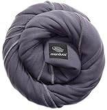 manduca Sling  Elastisches Babytragetuch mit GOTS Zertifikat  für Neugeborene ab Geburt (slate/grau, 5,10m x 0,60m)