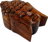 Guru-Shop Puzzlebox, Schmuckschatulle, Magic Box, Schachtel mit Geheim Verschluß - Buddha 3, Braun, 6,5x15x8,5 cm, Dosen, Boxen & S