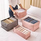 DACUN 4 Stück Schubladen Organizer Aufbewahrungsboxen Schubladen Organizer 7 Fächer Kleiderschrank Ordnungssystem Waschbare Faltbare Faltbox Stoffbox für Legging