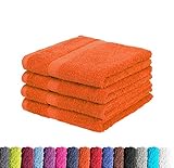 4er Pack zum Sparpreis Frottier Handtuch in vielen Farben 100% Baumwolle 500 g/m², 4X Handtücher 50x100 cm T