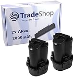 2X Trade-Shop Li-Ion Akku 10,8V / 2000mAh für Makita BMR105 DMR102 DMR103 DMR103B DMR105 DMR106 DMR106B DMR107 DMR108 B