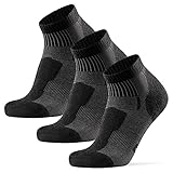 DANISH ENDURANCE Merino Wandersocken Low-Cut, 3 Pack (Schwarz, 39-42)