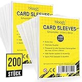 blaash® Card Sleeves | 200 Premium - Hüllen | Transparente Kartenhüllen für alle gängigen Spiel- und Sammelkarten wie Pokémon, YuGiOh, MTG, Match Attax| Standard Penny Soft Sleeves | 67 x 94