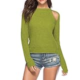 YUPENG Pullover Damen elegant Temperament Sexy Design Pullover Herbst Neues Lose Stricken Einfarbig Warm All-Match Damen Stricken Pullover L