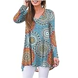 ZYHMD Damen Langarm Blumen Top Bluse Langarm-T-Shirts für Damen, Chiffon, Bluse, Laternenärmel, T-Shirt, Sweatshirt, Blumenmuster, Hemd für Damen Tunika Bluse Damen Bluse Chiffon Elegant Ob