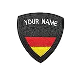 Benutzerdefinierte taktische militärische Namensaufnäher, personalisierte Stickerei Namensschild, Deutschland Flagge Eisen auf / Haken &Schleife Namensaufnäher für mehrere Kleidung Taschen Arb