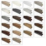 LEMAL Sockelleisten und Zubehör - PVC Fußleisten 65x23mm mit Kabelkanal - (0107 grau, 2 Meter) Laminatleisten Kabelführung Viny