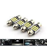 ZXREEK Auto Soffitte 3 Watt 31 MM 1,22' 15 2016 SMD 300 Lumen Canbus Für Innen Auto Lichter Kennzeichen Dome Tür Courtesy Kofferraumlicht Kennzeichenbeleuchtung Xenon Weiß (4 Stück)