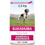 Eukanuba Working & Endurance Trockenfutter für Hunde mit hohem Energiebedarf (Arbeitshunde, Jagdhunde, trächtige & säugende Hündinnen), Hundefutter mit hohem Gehalt an Protein & Fett, 2,5 kg