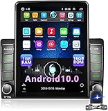 Android Autoradio 2 Din 9,5 Zoll WiFi Vertikal Touchscreen Autoradio mit Bluetooth GPS Navigation FM iOS/Android Mirror Link USB Autoradio Empfänger mit Rückfahrkamera Mik