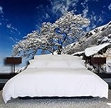 Zjfong 3D Schnee Berg Baum Wand Papier Wand Druck Aufkleber Wand Hintergrundbild-400X280C