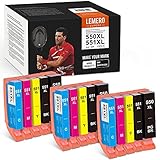 15 LEMERO SUPERX 550XL 551 XL Ersatz für Canon PGI-550 CLI-551 Druckerpatrone Kompatibel mit Canon PIXMA IP7250 IP8750 MX925 MG5650 IX6850 MX725 MG5550 MG6350 MG6450 MX920(6B/3C/3M/3Y)