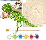 Afufu 3D Puzzle für Kinder ab 5 6 7 8 9+ Jahren, Basteln Kinder Dinosaurier Bastelset Holzpuzzle Dinos, Holzspielzeug Farbpuzzleset Bastelset Kinder für Mädchen und Jungen Geburtstag Geschenk