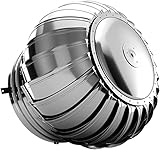 BNFD Rotierende Schornsteinabdeckung 304 Edelstahl-Entlüftungshaube Rotierender Spinner Anti-Downdraft Passend für die meisten Standard-Schornsteintöpfe mit Klemme (Größe: 100 MM) (500 MM)