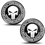 Biomar Labs® 2 x Aufkleber 3D Gel Silikon Stickers Punisher Skull Schädel Totenkopf Autoaufkleber KS 117