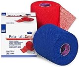 HARTMANN 9324742 Peha-Haft Color Kohäsive Elastische Fixierbinde, Blau, 8cm x 20