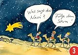 3er-Pack: Postkarte A6 +++ WEIHNACHTEN von modern times +++ FOLGE DEM STERN +++ CARTOON CONCEPT © GAYMANN,