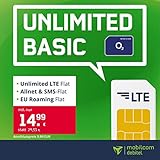 mobilcom-debitel Handyvertrag o2 Free Unlimited Basic, Unlimitierte Internet-Flat, LTE mit max. 2 MBit/s, Allnet Flat Telefonie & SMS-Flat, EU-Roaming-Flat, 24 Monate L