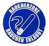 BIKE-label Hinweisschild 3D Aufkleber Dm 90 mm Rauchen erlaubt Raucherbereich 900013