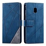 Hülle für Samsung Galaxy J3 2017, SONWO Premium Leder PU Handyhülle Flip Case Wallet Silikon Bumper Schutzhülle Klapphülle für Galaxy J3 2017, B