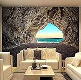 Fototapete 3D Stereo Höhle Meer Landschaft Wandbilder Wohnzimmer Restaurant Hintergrund Wandmalerei fototapete 3d effekt tapeten Wohnzimmer Schlafzimmer kinderzimmer-430cm×300