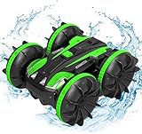 OUTTUO Ferngesteuertes Auto - 360°Spins RC Stunt Auto Rennauto 2.4Ghz Radio Ferngesteuerter Buggy Auto, High Speed Spielzeugauto, 4WD Auto Spielzeug Rennfahrzeug für Kinder Jungen Mädchen (Grün)