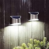 Solarleuchten 2 Stück Warmes Licht Solar Led Außenlampe Wasserdichte Dekor Wandleuchte Für Balkon Terrasse Zaun Garten Schritt Lampen Garten Solar Außenw