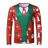 Finetyu Ugly Christmas Sweater Herren Weihnachtspullover 3D Lustiges Sweatshirt Langarm T-Shirt Hässliche Christmas Unisex Xmas Jumper für Weihnachtsparty Casual Langarm T-Shirt Top B