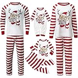 Zshosam Weihnachten Schlafanzug Familie Hoodie Jumpsuit Family Pyjamas Zipper Up One Piece Overall Nachtwäsche mit Hirsche Aufdruck Weihnachts Einteiler Schlafanzüge Hausanzug